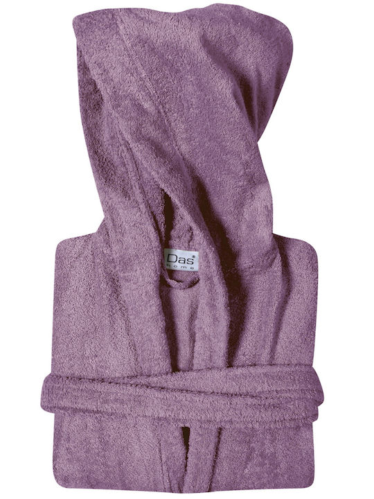 Das Home 5903 Bademantel mit Kapuze Dark Lilac ...