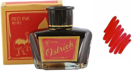 Ostrich Ανταλλακτικό Μελάνι για Πένα Κόκκινο 60ml