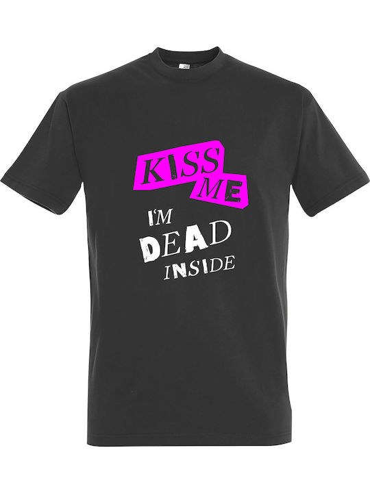 kirikoko Green Day Kiss Me I Am Dead Inside T-shirt Gray Cotton