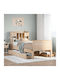 Single Bed Made of Solid Wood Brown with Slats for Mattress 75x190cm