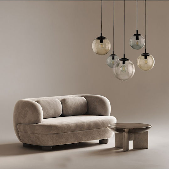 TK Lighting Κρεμαστό Φωτιστικό Ασημί για 7 Λαμπτήρες E27