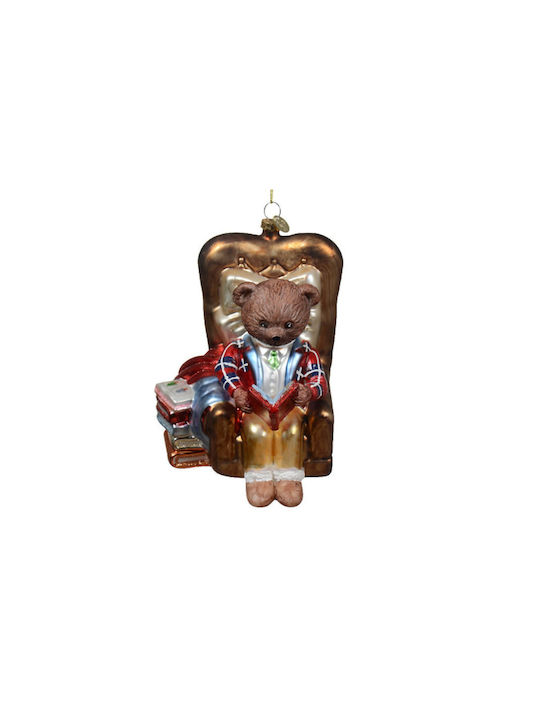Hanging Hanging Ornament Bear Glass Gold 10.3x12.2cm