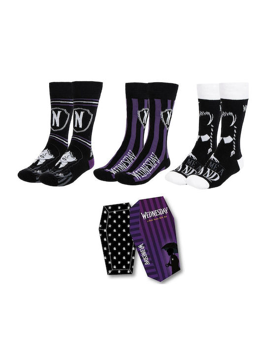 Cerda Kindersocken Wednesday Schwarze 3er-Pack