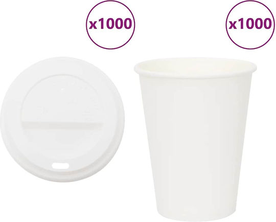 vidaXL Ποτήρι μιας Χρήσης Χάρτινo Καφέ 360ml 1000τμχ