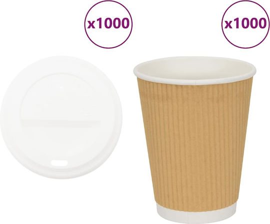 vidaXL Ποτήρι μιας Χρήσης Χάρτινo Καφέ 360ml 1000τμχ