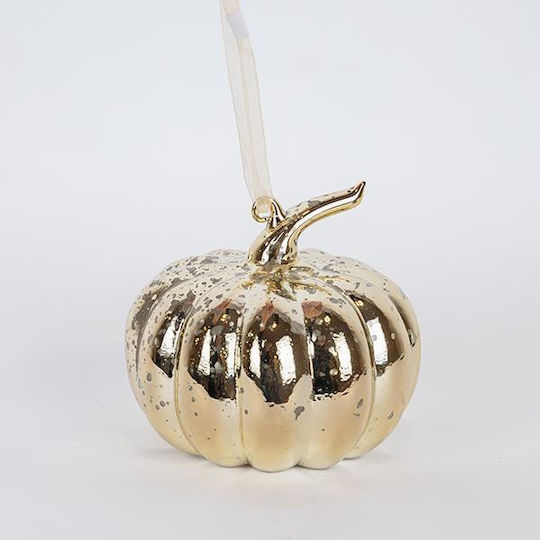 Eurolamp Illuminated Christmas Glass Figure Pumpkin Gold Length 12cm