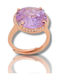 Mentzos Ring with Zircon made of Silver Gold Plated