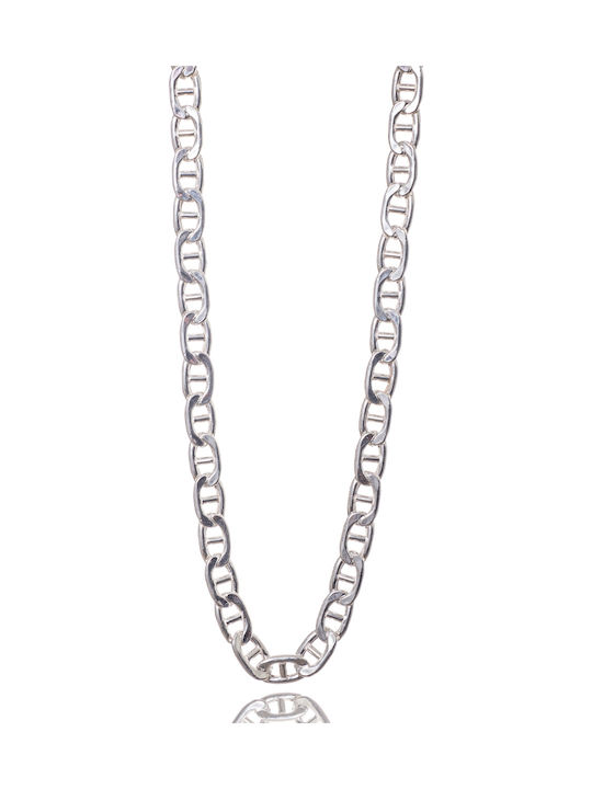 Silver Chain Neck Theta Wide Thickness 9.9mm and Length 55cm