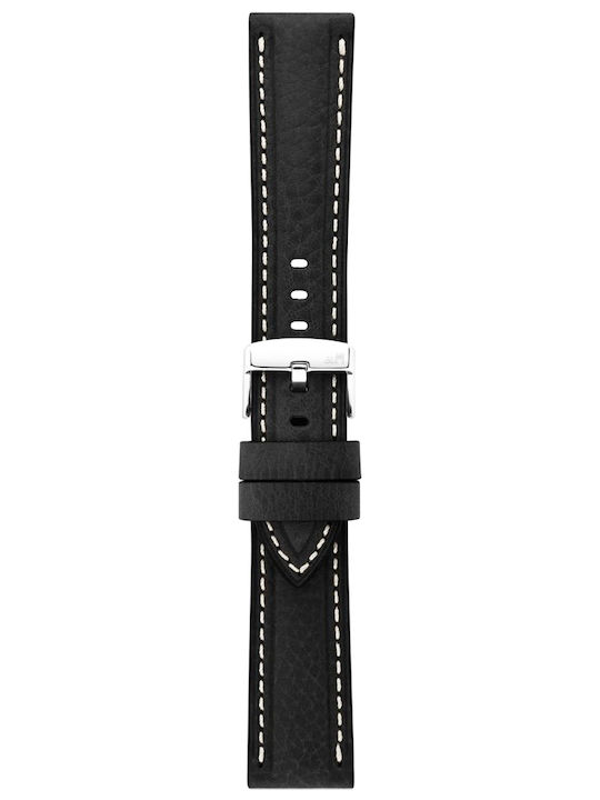 Morellato Lederriemen Schwarz 24mm