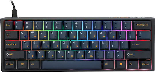 Ducky One 3 Pro Mini Nazca Line Gaming Mechanical Keyboard 60% with Cherry MX2A Speed Silver switches and RGB lighting (English US) Black/Blue