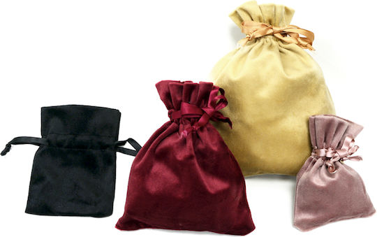 Pouch Genuine Velvet Satin Ribbon 8cm X 12cm 0527330 Bordeaux 12 Pieces