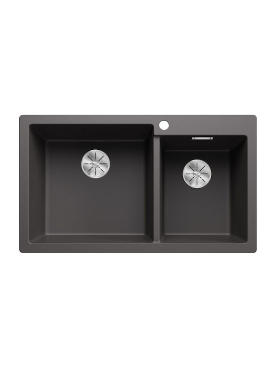 Blanco Infino Silgranit Puradur 527638 Drop-In Chiuvetă Stânga din Granit Sintetic L86xW50cm Gri