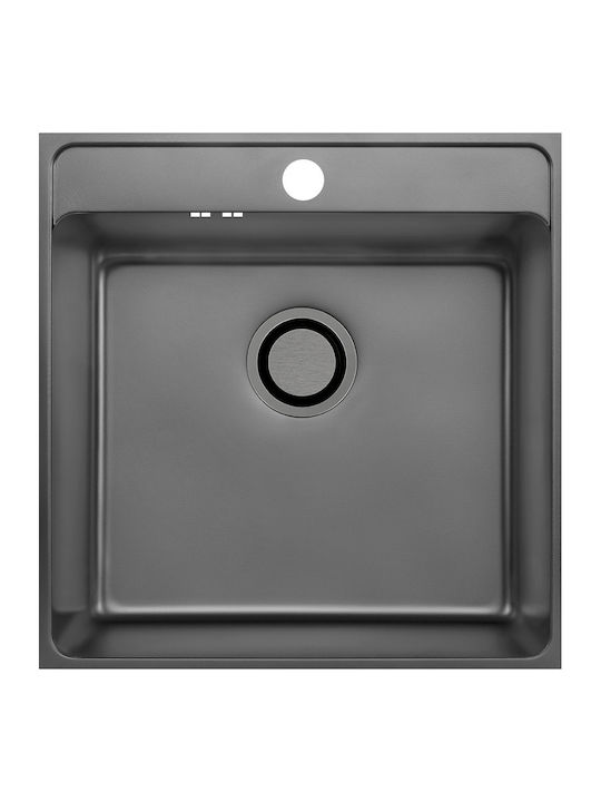Laveo Ένθετος Νεροχύτης Inox Brushed Μ48xΠ49cm Γκρι