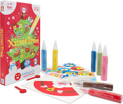 Sabbiarelli Smart Kit Happy Xmas Tree 8 Μαρκαδόροι Μαρμαρόσκονης 24 Στολίδια 3d Άγιος Βασίλης 3+