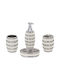 Keskor Keskor Bathroom Accessory Set Ceramic White 4 Pieces