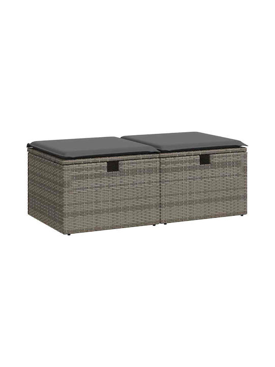 Zweisitziges Sofa Außenbereich Rattan mit Kissen 55x55x37cm