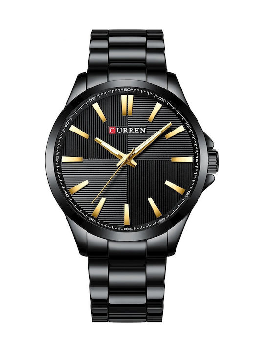 Curren Herrenuhr Batterie mit Schwarz Metallarmband