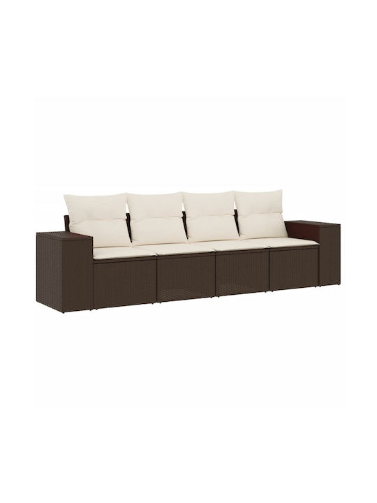 Canapea Cu Patru Locuri De Exterior Din Rattan Cu Perne 55x55x69cm