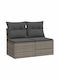 Two-Seater Outdoor Rattan Sofa With Cushions 55x55x69cm