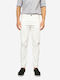 Men's Jeans Pants Cropped Elastic with Slim Fit White MP-D-JNS-S24-029-White