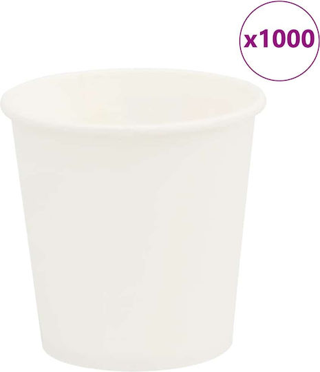 vidaXL Ποτήρι μιας Χρήσης Χάρτινo Καφέ 120ml 1000τμχ