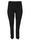 Women's High-waisted Fabric Trousers Slim Fit Black