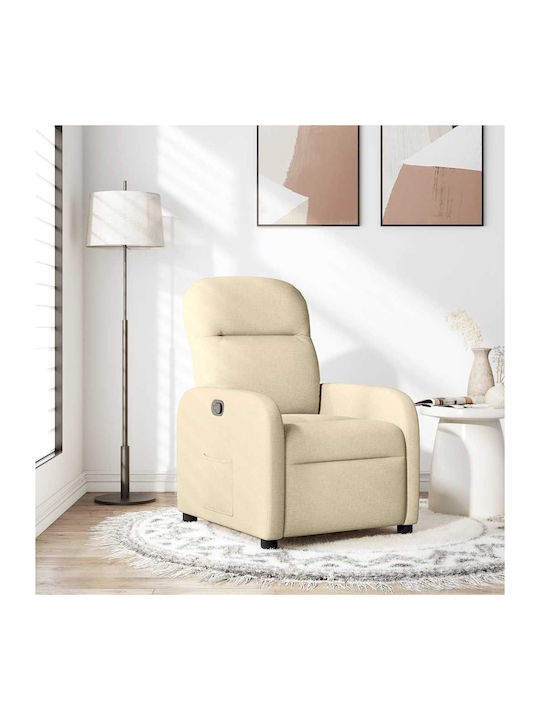 Fotoliu Relax cu Puf Cremă 66x88x95cm