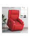 Relaxsessel Friseurwaschbecken mit Fußhocker aus Kunstleder Red 77x95x99cm