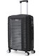Amber Large Hard Black Suitcase With 4 Wheels Height 75cm