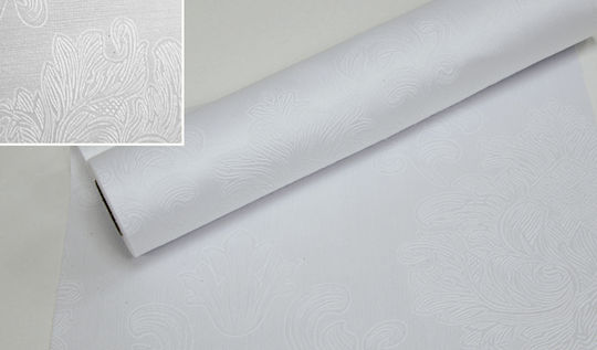 White Roll 28cm X 3m Genuine Velvet Embossed Designs 0527345 White