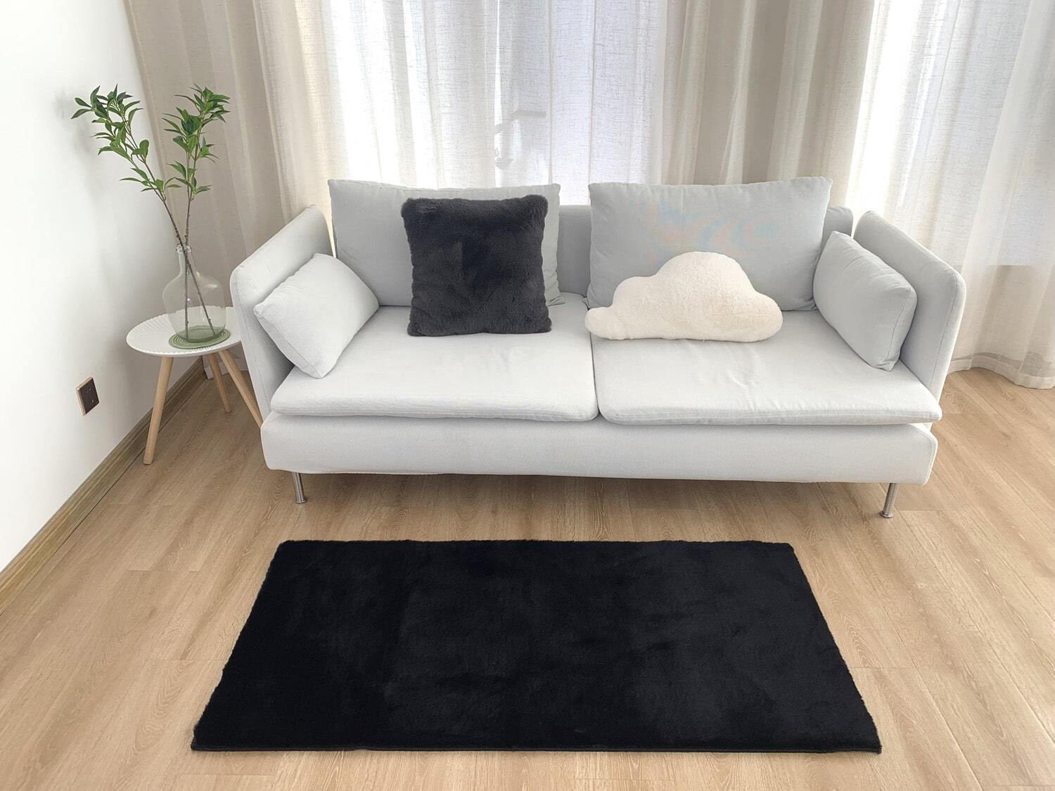 Anna Riska Αντιολισθητικό Χαλί Ορθογώνιο Καλοκαιρινό Βαμβακερό Black ...