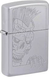 Zippo Skull Winddicht Feuerzeug Flamme in Silbe...