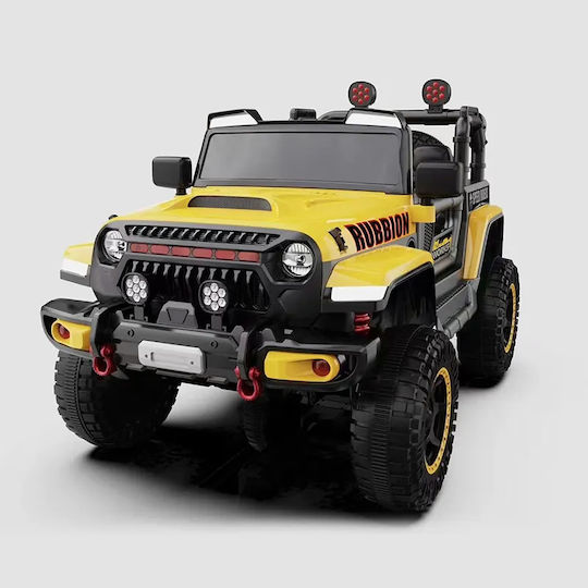 Kinder Auto Doppelsitzer mit Fernbedienung Jeep Wrangler Rubicon 12 Volt Gelb