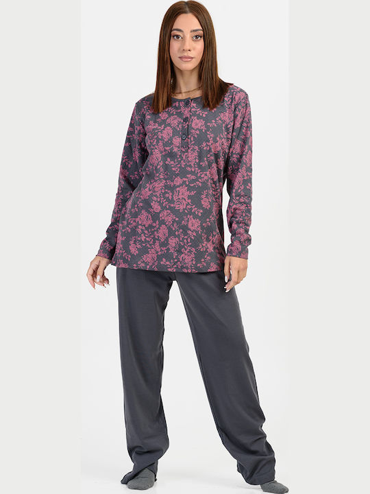 Cherry Winter Women's Pyjama Set Anthracite