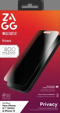 Zagg Elite Privacy Tempered Glass (iPhone 15, iPhone 16, ZAGG)