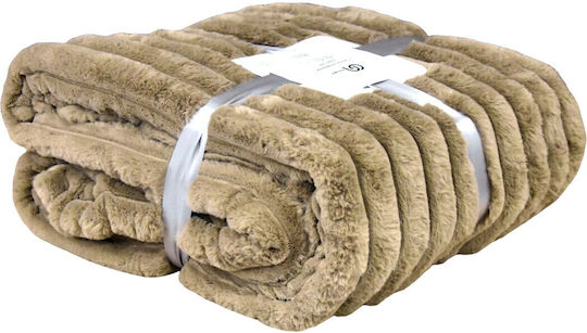 Decotelia Cosy Tagesdecke Einzelbett Taupe 160x240cm