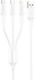 Foneng Xs01 Regular USB to Type-C / micro USB / Lightning 1.2m 3A Cable White