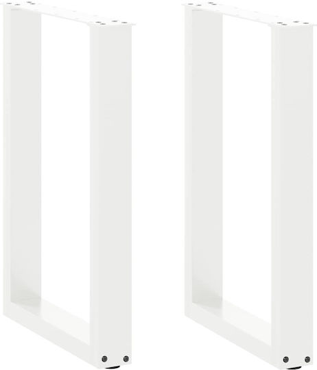 vidaXL Picior Metalic Mobilier 2 Bucăți Potrivit Pentru Masă / Măsuță / Birou 50x72cm Alb
