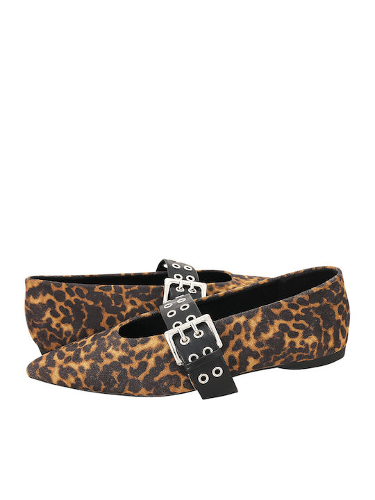 Wildleder Damen Ballerinas in Braun Farbe
