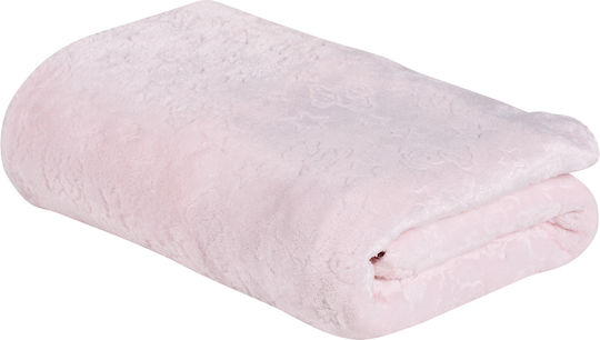 Das Home Κουβέρτα Αγκαλιάς & Λίκνου Fleece Ροζ Pink 75x100εκ.