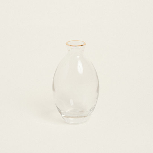 Vase Gold Rim 12 X 6.9 Cm Beauty Home