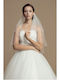 Bridal Veil Beaded Embroidered White 2 Layers Ariana