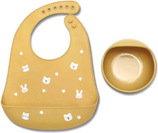 Lorelli Feeding Set made of Silicone Yellow 2pcs