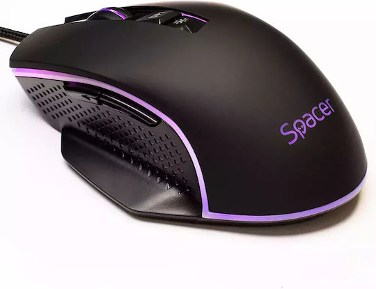 Spacer SPGM-PULSAR-SPEED RGB Gaming Ποντίκι 8000 DPI Μαύρο