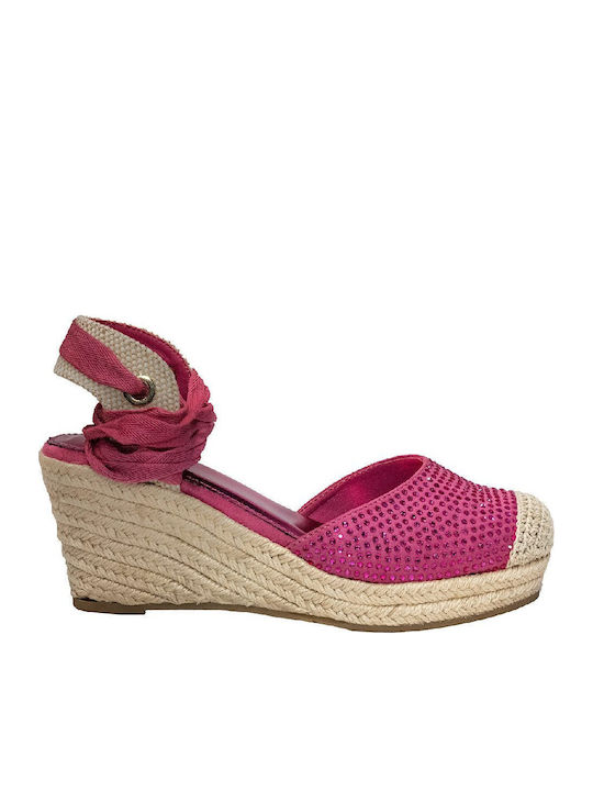 Damenplattformen im Espadrilles-Stil Fuchsie