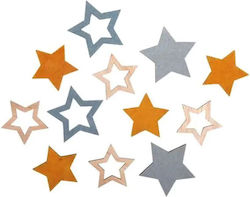 Wooden Star Stickers 3.5 4.5cm