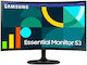 Samsung Essential S3 S36GD VA Gebogen Monitor 24" FHD 1920x1080 mit Reaktionszeit 4ms GTG