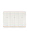 Six Door Wardrobe Reina White-Sonoma 240x42x181cm