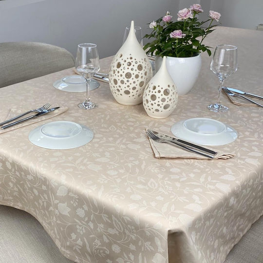 Astron Italy Set 7 Pieces Tablecloth Beige 140x180cm