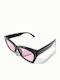 Woman's Fashion Feminini Ochelari de soare cu Negru Cadru și Roz Lentilă G-11